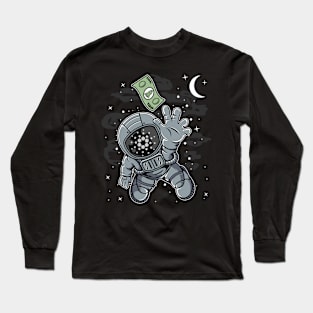 Astronaut Reaching Cardano ADA Coin To The Moon Crypto Token Cryptocurrency Blockchain Wallet Birthday Gift For Men Women Kids Long Sleeve T-Shirt